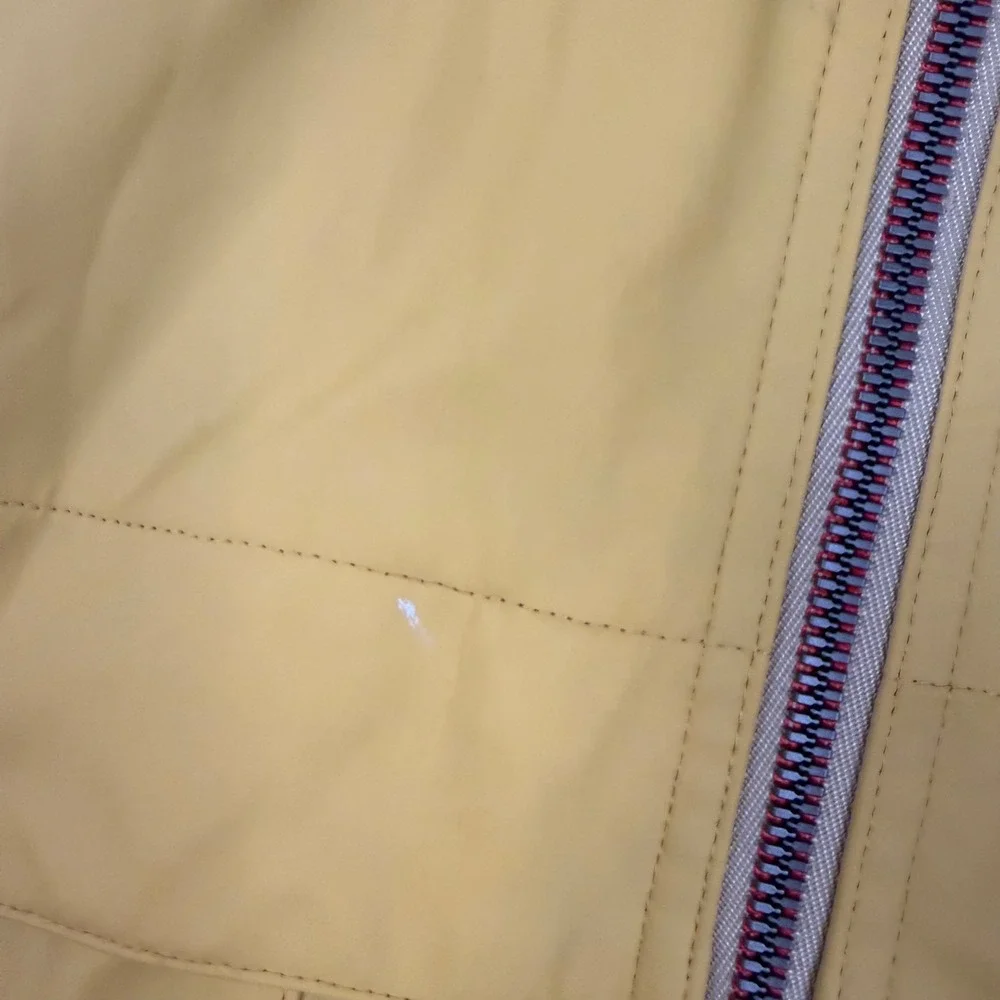 Weatherproof Vintage Yellow Hooded Rain Jacket Mens Medium Full Zip Windbreaker